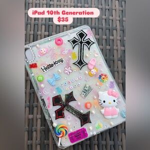 ✨ Handmade Apple IPad 10th gen Case – Junk Style Bling 💙💙💙🦋